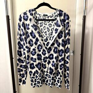 J. CREW Cotton Tank and Cardigan in Overbloom Floral (looks like leopard) size L